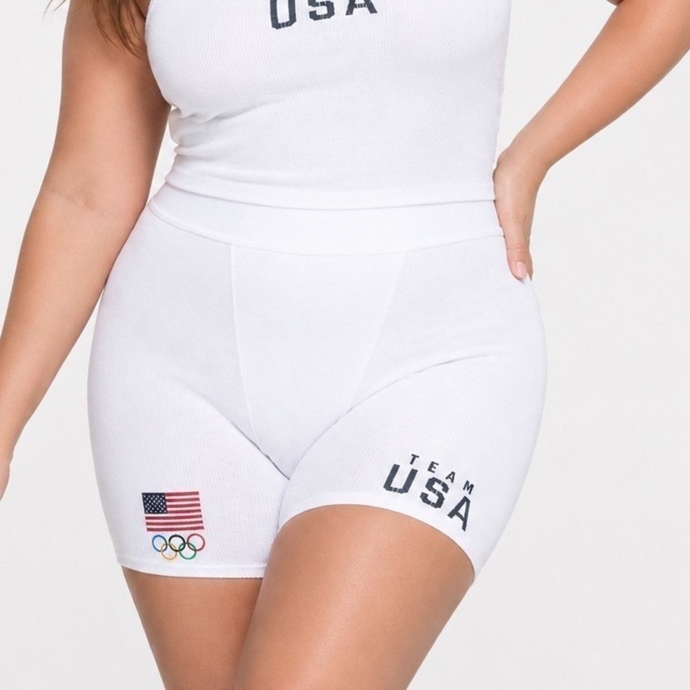 SKIMS Soft Lounge Boxer Short Team USA White 4X